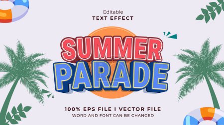 Téléchargez les photos : Editable summer parade  text effect - en image libre de droit
