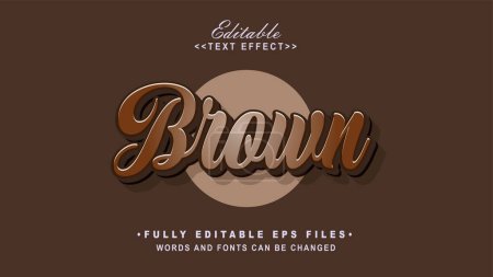 Illustration for Editablwe brown text effect.typhography logo - Royalty Free Image