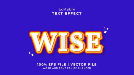 editable wise text effect.typhography logo