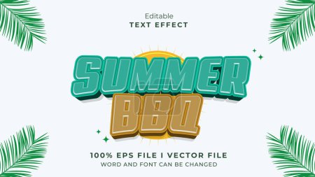 Téléchargez les photos : Effet de texte modifiable pour barbecue d'été - en image libre de droit