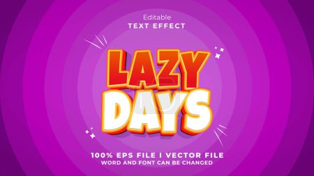 editable lazy days  text effect