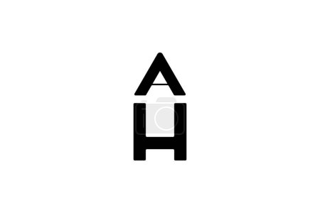 Photo for Black white initial letter a h pen negative space logo - Royalty Free Image