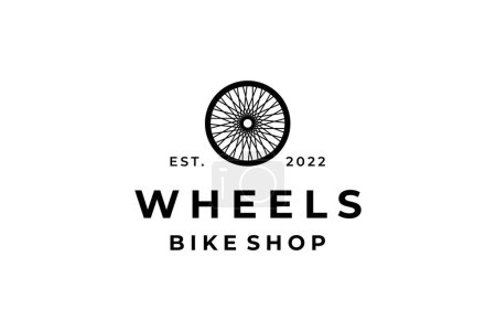 Illustration for Black Wheels Bike Shop Logo - Royalty Free Image