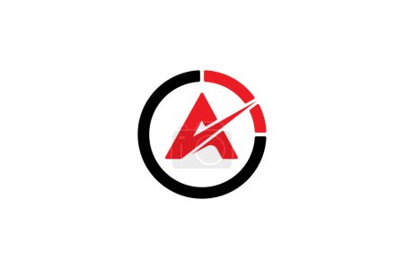 Illustration for Black red initial letter a top speed logo - Royalty Free Image