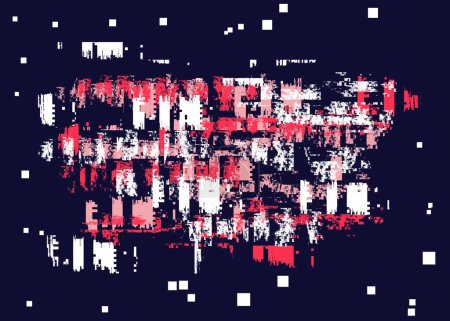 Photo for Tech texture with Neon strokes. Abstract Background Print Design Pattern with bright red and white elements. Test screen glitch. High quality illustration. - Royalty Free Image