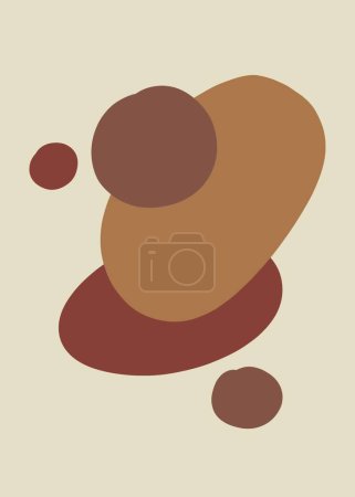 Photo for Fluid abstract shapes in trendy minimal design and pastel brown color. Geometric elements for background, cover templates, patterns, logos. High quality illustration. - Royalty Free Image