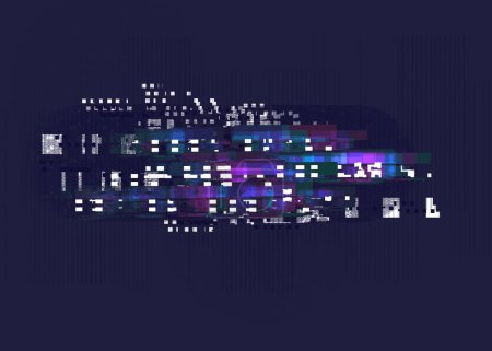 Photo for Digital signal error glitch pixel noise abstract background for a poster, cover, business card or postcard. Signal fail and error. High quality illustration. - Royalty Free Image