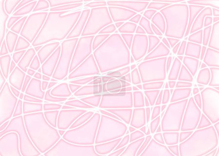 Photo for Chaotic Artistic Pattern. Surface Textile. Creative pink Background. Irregular Print. One Line Doodle Drawing. Simple Texture. Swirls Curved Elements. High quality illustration. - Royalty Free Image