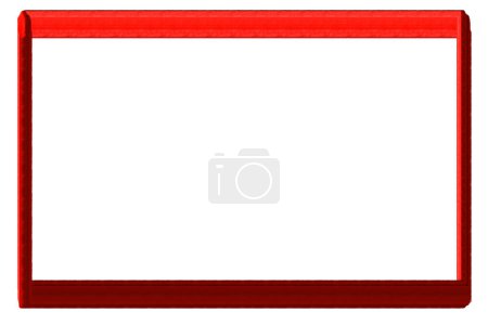 Téléchargez les photos : Cadres rectangulaires de bannière rouge, bordures, peint sur fond blanc. - en image libre de droit