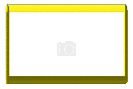 Téléchargez les photos : Cadres de bannière rectangulaires jaunes, bordures, peint sur fond blanc. - en image libre de droit
