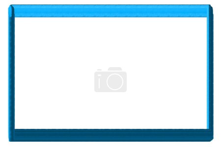 Téléchargez les photos : Cadres de bannière rectangulaires bleus, bordures, peint sur fond blanc. - en image libre de droit