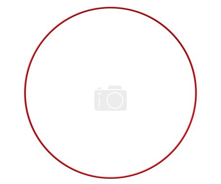 Red circle. 3d render illustration isolated on white background.-stock-photo