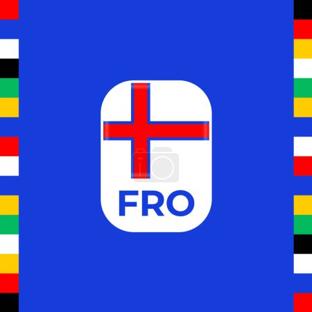 Ilustración de Faroe islands flag football 2024 tournament. - Imagen libre de derechos