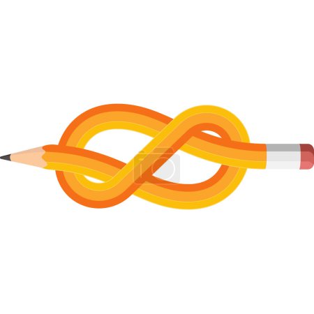 Illustration for Pencil knot line border. - Royalty Free Image