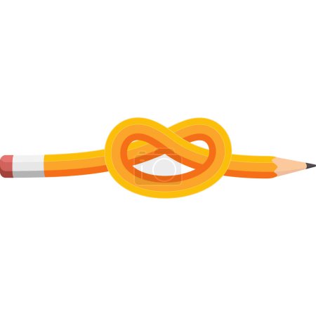 Illustration for Pencil knot line border. - Royalty Free Image