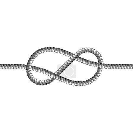 Illustration for Rope knot line border. - Royalty Free Image