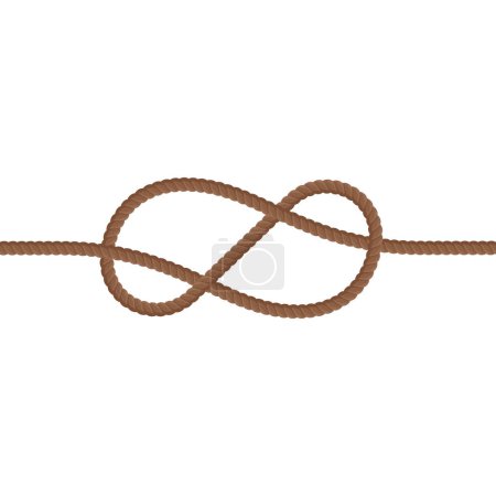 Illustration for Brown rope knot line border. - Royalty Free Image