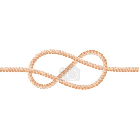 Illustration for Rope knot line border. - Royalty Free Image