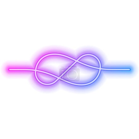 Illustration for Neon knot line border. - Royalty Free Image