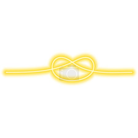 Illustration for Neon knot line border yellow. - Royalty Free Image