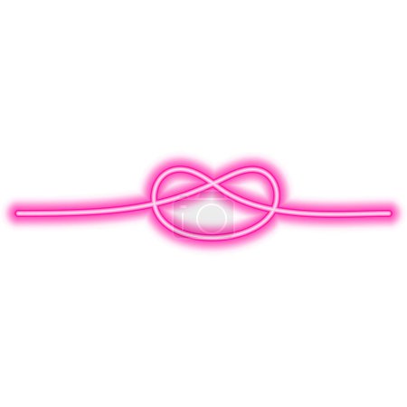 Illustration for Pink knot line border neon. - Royalty Free Image