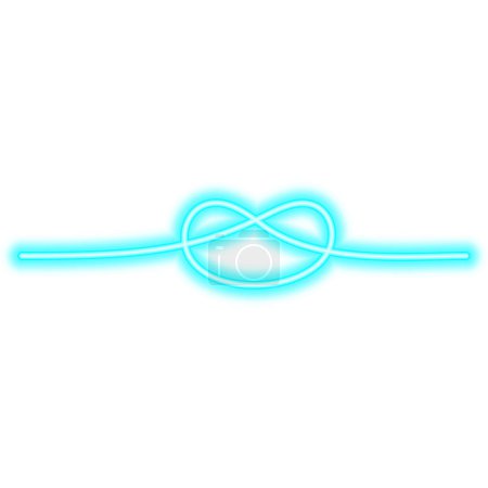 Illustration for Blue neon knot line border. - Royalty Free Image
