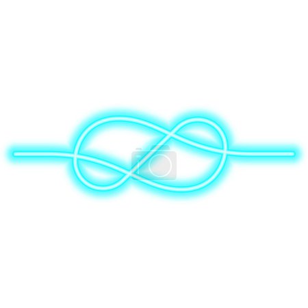 Illustration for Blue neon knot line border. - Royalty Free Image