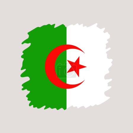Téléchargez les illustrations : Algérie drapeau grunge. illustration vectorielle drapeau national isolé sur fond clair. - en licence libre de droit