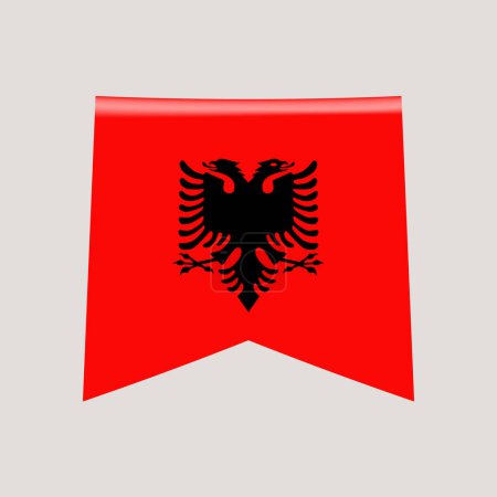 Illustration for Albania corner flag. vector illustration national flag isolated on light background. - Royalty Free Image