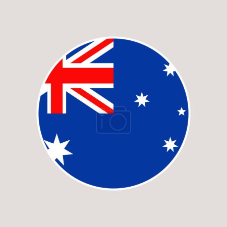 australia circle flag. vector illustration national flag isolated on light background.