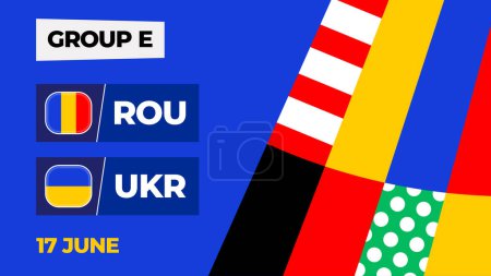 Fußballspiel Rumänien gegen Ukraine 2024 gegen. 2024 Gruppenphase Meisterschaftsspiel gegen Mannschaften mit sportlichem Hintergrund, Meisterschaftswettbewerb.