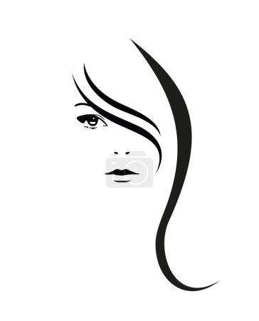 Illustration for Silhouette of  Women face isolated on white - Royalty Free Image