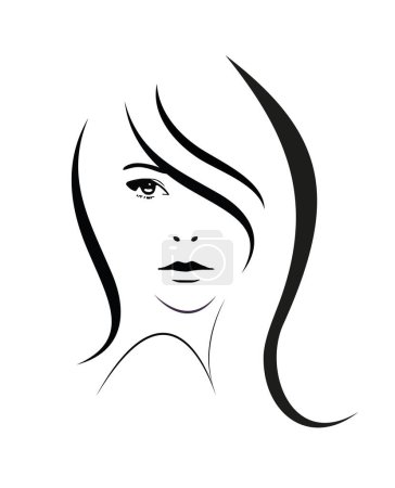 Illustration for Silhouette of  Women face isolated on white - Royalty Free Image