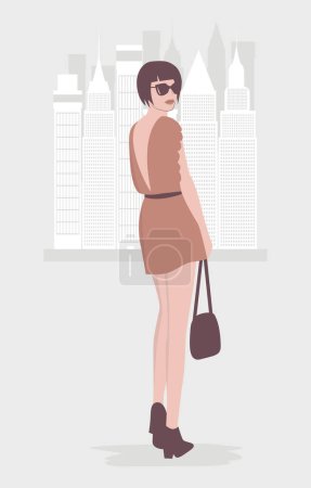 Illustration for Fashion Woman in New York - Royalty Free Image
