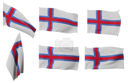 Large pictures of six different positions of the flag of Faroe Islands