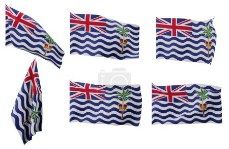 Large pictures of six different positions of the flag of British Indian Ocean Territory