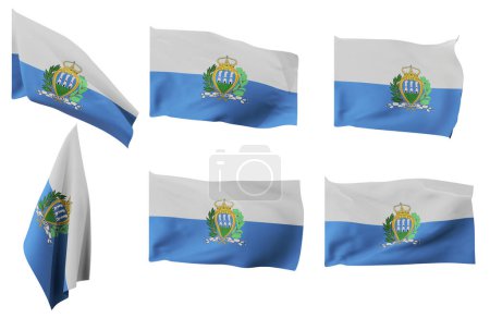 Téléchargez les photos : Grandes photos de six positions différentes du drapeau de Saint-Marin - en image libre de droit