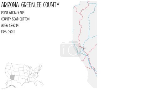Téléchargez les illustrations : Grande carte détaillée de Greenlee comté en Arizona, États-Unis d'Amérique
. - en licence libre de droit