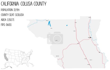 Ilustración de Mapa grande y detallado del condado de Calaveras en California, Estados Unidos
. - Imagen libre de derechos