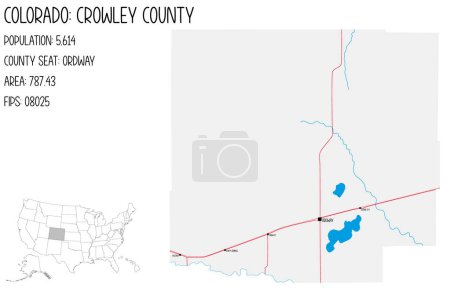 Ilustración de Mapa grande y detallado del condado de Crowley en Colorado, Estados Unidos
. - Imagen libre de derechos