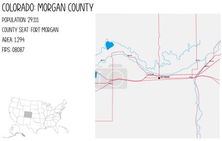 große und detaillierte Karte von Morgan County in colorado, USA.
