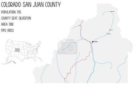 große und detaillierte Karte von San Juan County in colorado, USA.