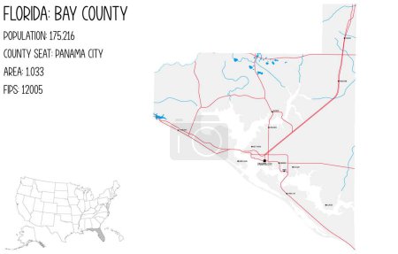 Mapa grande y detallado del condado de Bay en Florida, Estados Unidos
.
