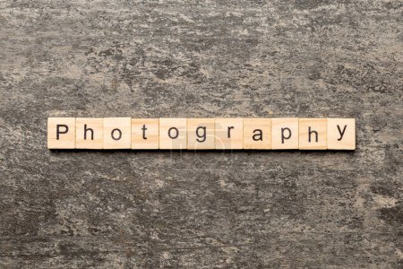 Photo for Photography word written on wood block. photography text on table, concept. - Royalty Free Image