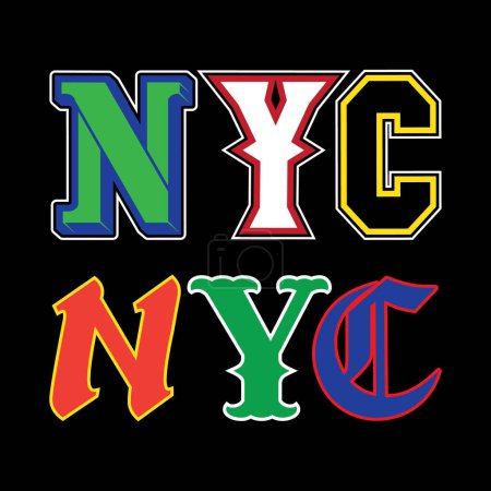 Illustration for New york america y2k streetwear cyber style colorful slogan typography vector design icon illustration. Tshirt, poster, banner, fashion, slogan shirt, sticker, flyer - Royalty Free Image
