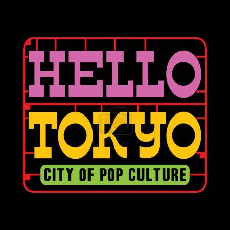 Téléchargez les photos : Tokyo Japon typographie slogan streetwear y2k style logo vectoriel icône illustration. Imprimé, poster, mode, t-shirt, autocollant - en image libre de droit