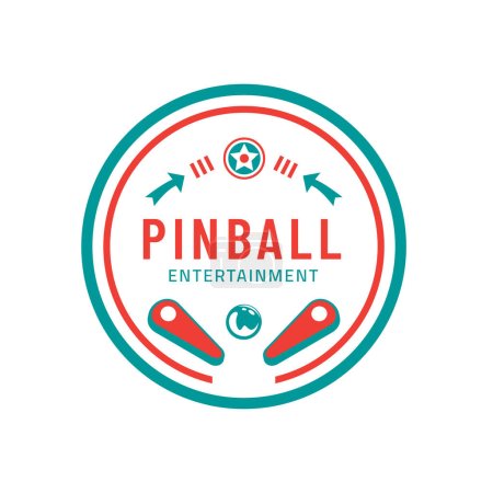 Pinball Vintage Retro Vector Badge Emblem Logo  for Banner, Poster, Flyer, Website, Social Media