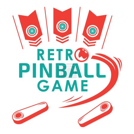 Set Pinball Vintage Retro Vector Badge Emblem Logo für Banner, Poster, Flyer, Website, Social Media