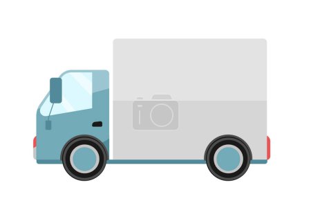 Illustration for Cargo van for delivery semi flat color vector object. Shipping courier vehicle. Editable item. Full sized element on white. Simple cartoon style illustration for web graphic design and animation - Royalty Free Image