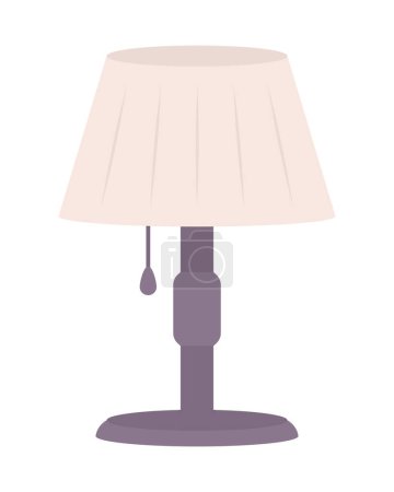 Ilustración de Bedside lamp shade semi flat color vector object. Bedroom desk lampshade. Editable icon. Full sized item on white. Simple cartoon style spot illustration for web graphic design and animation - Imagen libre de derechos